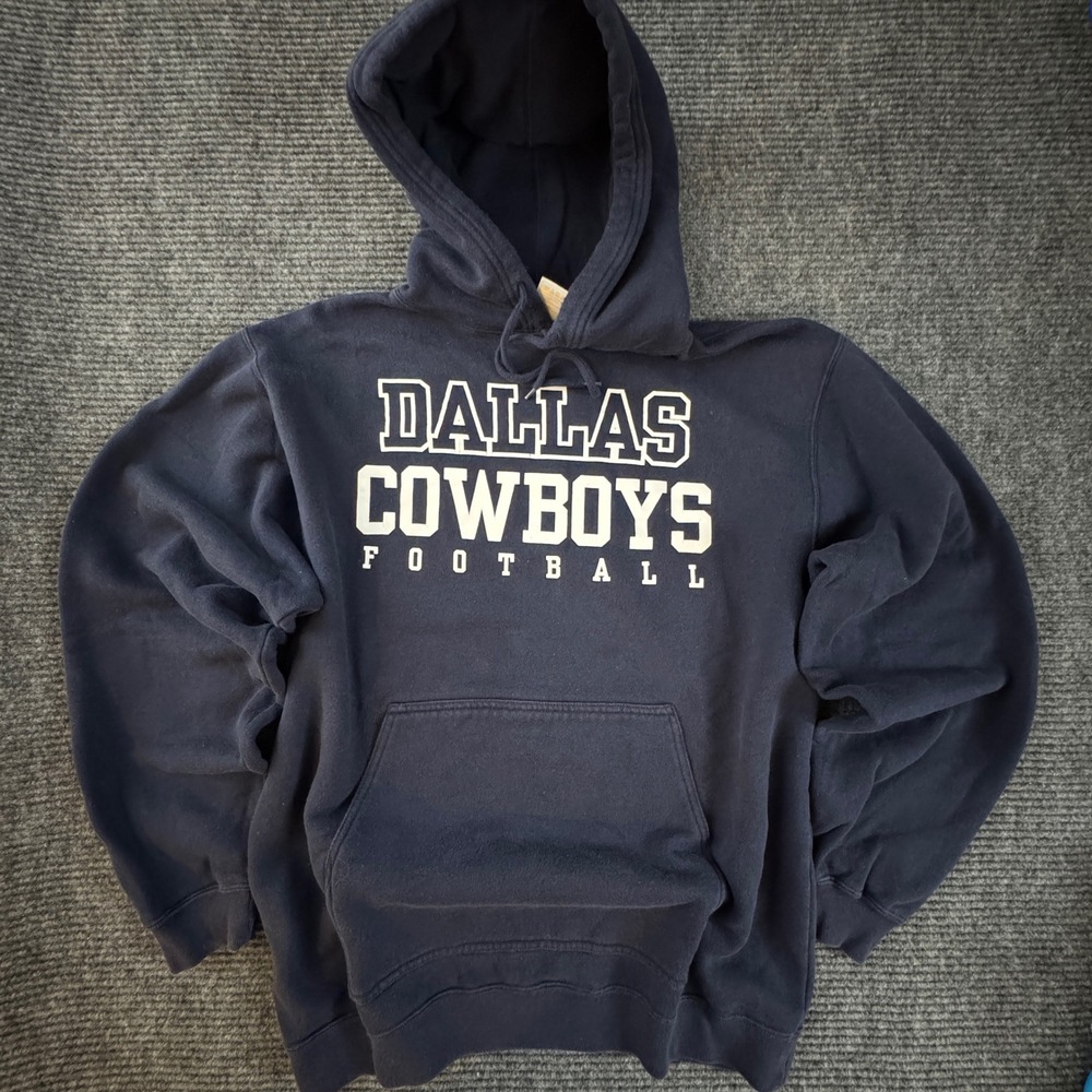 Reebok Dallas Cowboys Football Hoodie Mens Medium Navy Blue Relaxed Fit